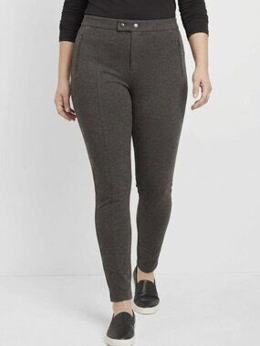 Vince Sky Mid-Rise Skinny Ponte Stretch Pant - Size 12 - Charcoal Grey